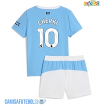 Camisa de time de futebol Manchester City Rayan Cherki #10 Replicas 1º Equipamento Infantil 2025-26 Manga Curta (+ Calças curtas)